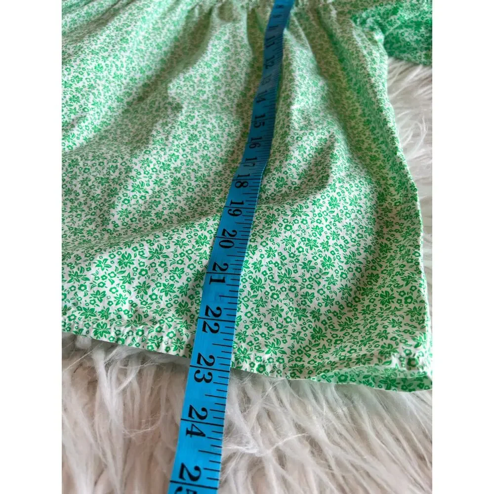 J.‎ Crew Women's Floral 100% Cotton Puff Sleeve Blouse Top Green White Size XS
